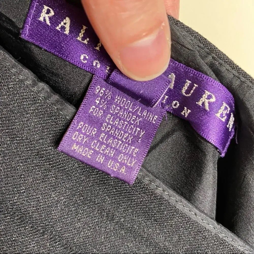 Ralph Lauren Purple Label Tag Pencil Skirt Wool Spandex Career Wear Zip Gray - Picture 5 of 8